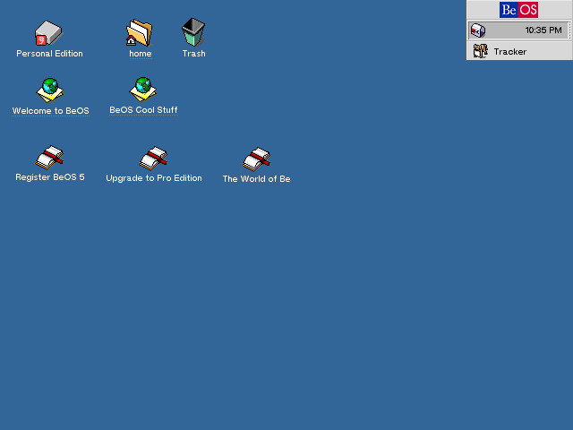 BeOS5 Empty Desktop
