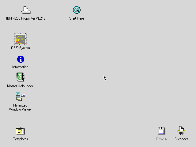 OS/2 2.1 Empty Desktop
